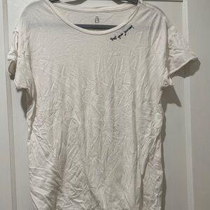 Barre 3 - Women's White Short Sleeve Tee with Inspirational Text